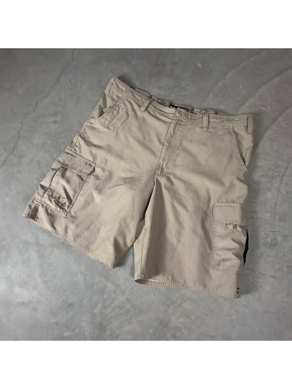Tony Hawk Cargo Shorts Mens 40 Tan Khaki Baggy Skater Y2K